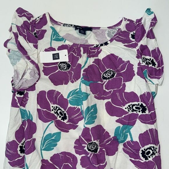 🔥GAP Kids Purple Floral Blouse Sz XXL 14-16 New with tag - Picture 3 of 4